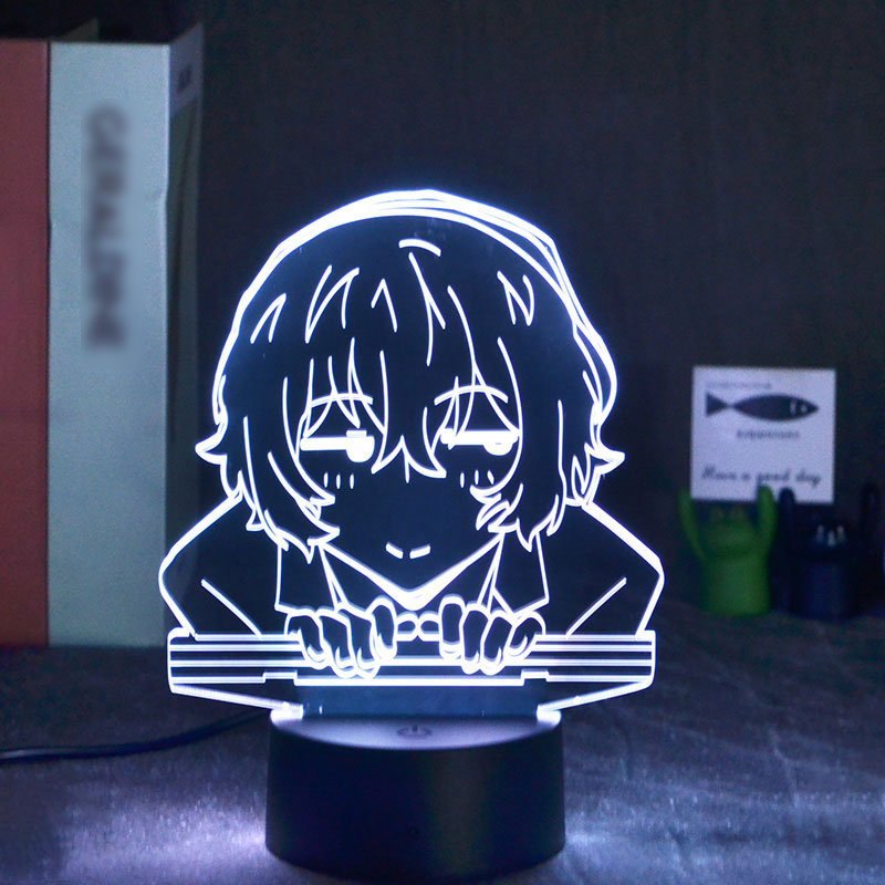 Room Desk Lamp 3D Bedside LED Bluetooth Night Light Bungo Stray Dog Nightlight Multi-Color Atmosphere Decor APP Control Kid Gift