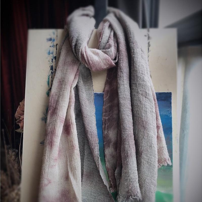 FairyNatural Ladies Scarfs Random Dyeing Bandana Winter Autumn Female Retro Cotton Brief Warm Shawl Clothing Scarves