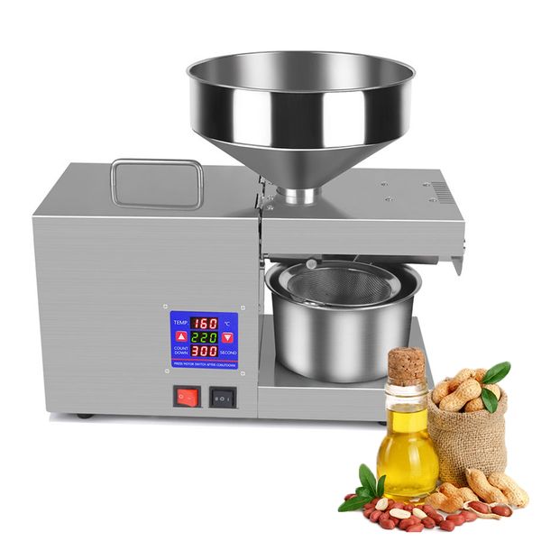 Automatic Oil Press Machine Household Stainless Steel Presser Extractor Expeller for Seeds Nut Beans Peanut Coconut Sunflower Sesame Rapesee
