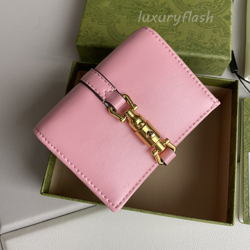 2021 Summer Candy Pink Color Wallet Bag High Quality Luxurys Ladies Designers Leather Clutch Short Wallets Fashion Coin Purse Card Holder