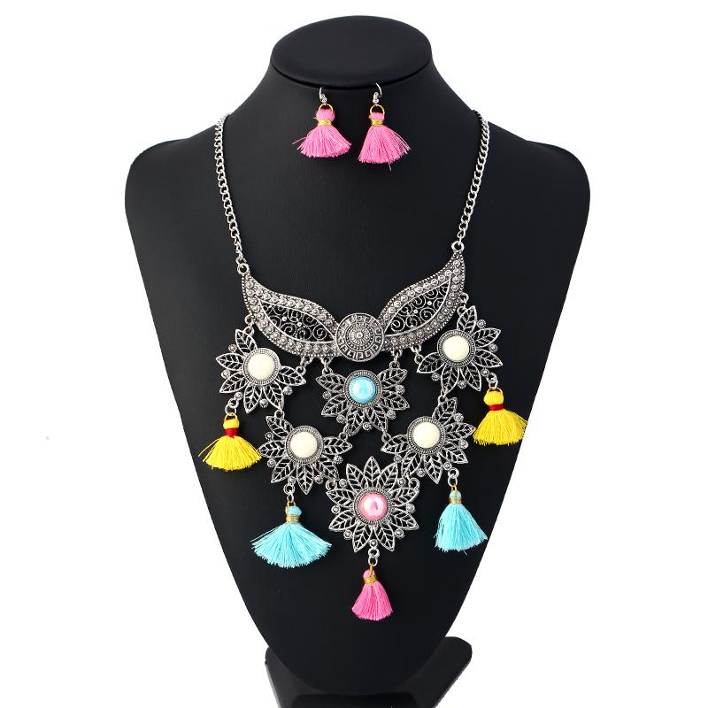 Pendant Necklaces LZHLQ Bohemian Angel Wing Statement Collar Necklace Women Ethnic Tassel Jewelry Boho Vintage Choker Fashion Pendants