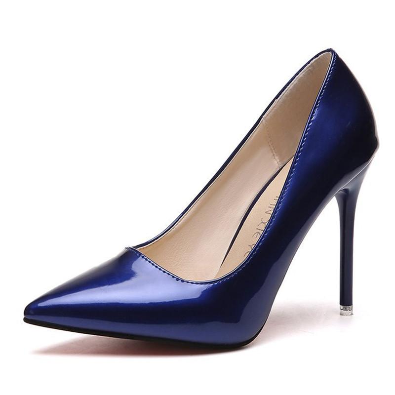 Dress Shoes Fashion Womans High Heels 2021 Woman Pumps Blue Women&#039;s Heeled Ladies Party Shoe Female Office Womens Wedding