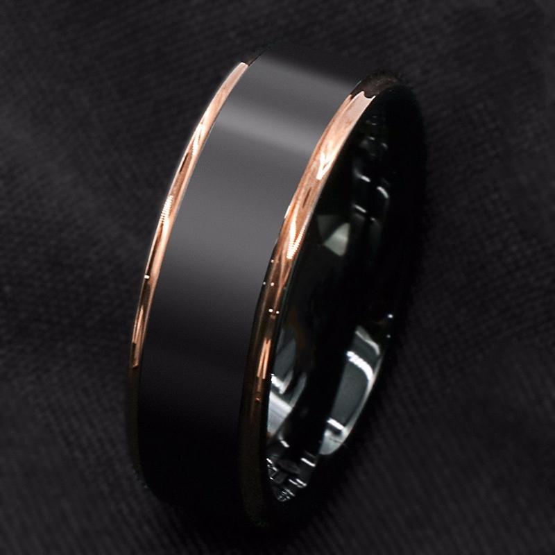 Cluster Rings Fashion Black Brushed Design Stainless Steel Ring For Men Jewelry Accessories Wedding Anniversary Party Gift