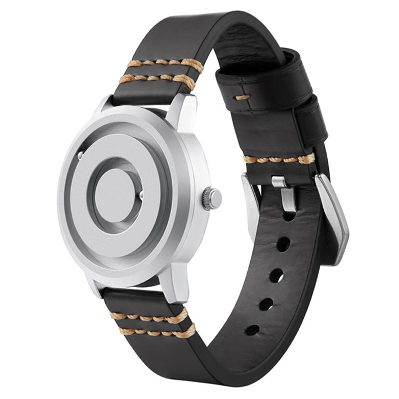 Wristwatches Unique Innovative Sliver Magnetic Ball Metal Parallel Time Space Watch Fashionable Quartz Simple Men&#039;s Lover Gift
