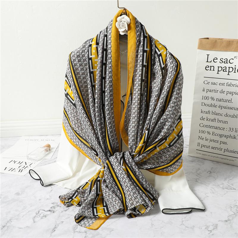 Scarves 2021 Ladies Soft Blanket Oversized Striped Scarf Shawl Check Letter Four Seasons Warm Decorative