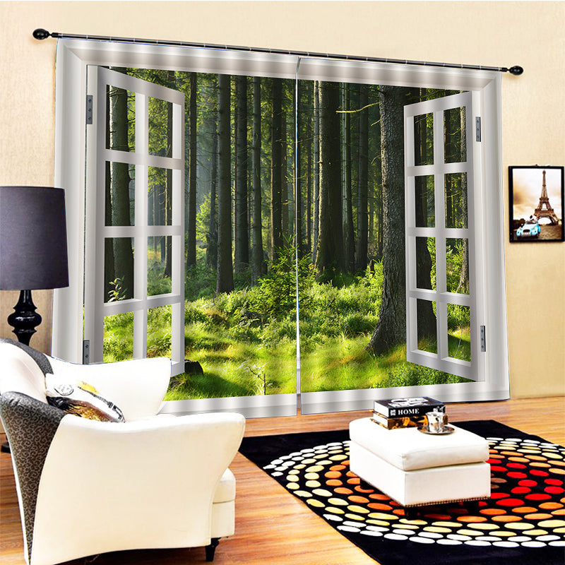 Photo Window Curtain Foggy forest Luxury Blackout Living Room office Bedroom Customized size 3d curtains