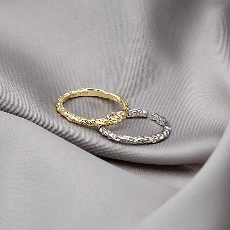 Cluster Rings Fashion Concave Convex Irregular Opening Ring For Women Girls Simple Style Punk Adjustable Finger Jewelry Party Gifts