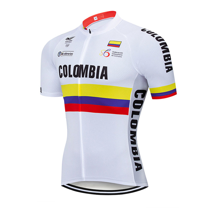 Tour De France 2021 Pro Team COLOMBIA Cycling Jersey Summer Breathable Cycling Clothing Short Sleeve MTB Bike Jersey Ropa Ciclismo
