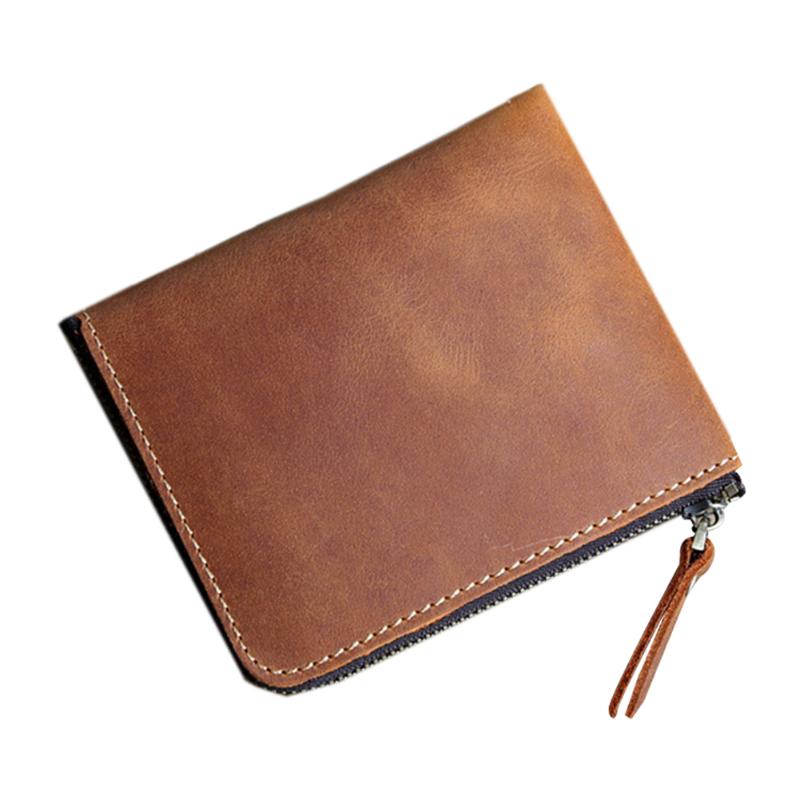 Wallets Short Mini Card Holder Business Men Wallet PU Leather Coin Pocket Gift Practical Casual Purse Cash Fashion Zipper Around Vintage