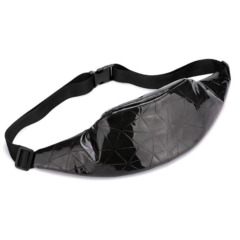 Waist Bags Women Ladies Pillow Pocket Rhombus Check Print Fanny Pack Girl Travel Money Belt Wallet Glitter Bum Bag Pouch