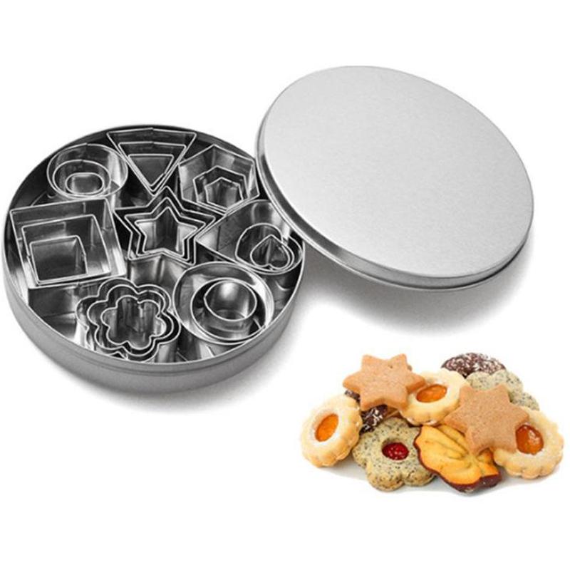 Baking Moulds 24Pcs-set Cookie Cutter Biscuit DIY Mold Cake Decoration Tool Stainless Steel Fondant Mould Kitchen Bakeware Tools