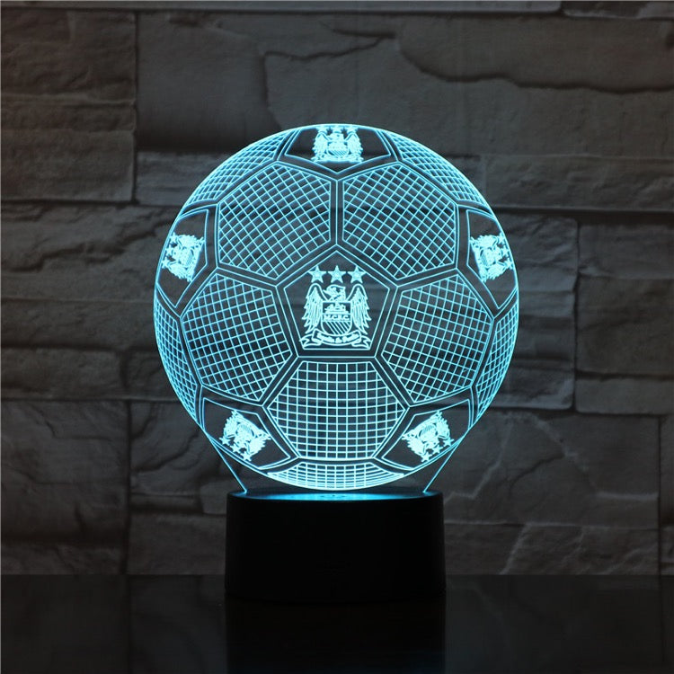 3D Desk Lamp Bedside LED Night Light USB Powered Soccer Club logo Atmosphere Nightlight APP Control Gift Football Fans Friends