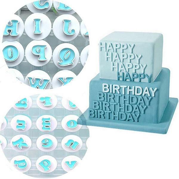 Baking Moulds 10-26pcs Number Letters Cake Mould Fondant Sugar Craft Cookies Plunger Decorating Tools DSD666