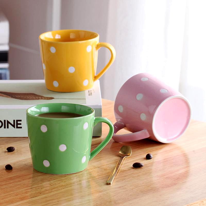 Mugs Polka Dot Cup Cute Ceramic Mug Creative Personality Trend Household Milk Breakfast Coffee