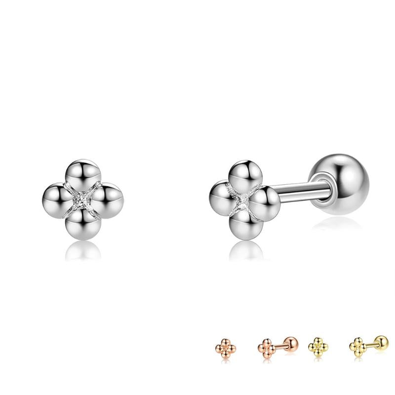 Stud ZEMIOR 925 Sterling Silver Minimalist Tiny Cute Earrings For Women Cross Flower Prevent Allergy Earring Fine Jewelry Gift
