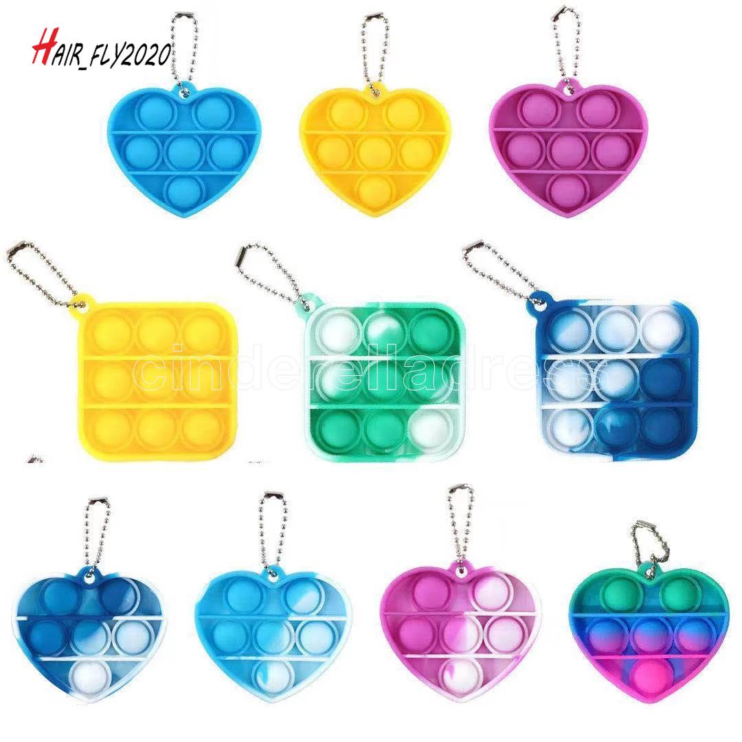 100pcs Mini Push Bubble Sensory Toy Autism Needs Squishy Stress Reliever Toys Adult Child Funny Anti-stress Fidget Keychain US stock CM19