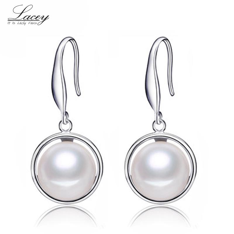 Dangle & Chandelier Earrings With Pearl,Real Natural Freshwater Pearl Drop For Women,925 Silver Fine Jewelry Girl Party Gift