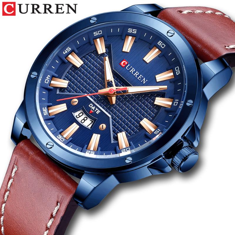 Wristwatches CURREN Watches For Men Top Quartz Leather Strap Watch Fashion Business Men&#039;s Wristwatch Male Gift