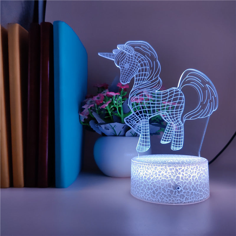 APP Control Night Light LED Unicorn 3D Acrylic Nightlight Touch Switch Table Lamp Bedside Room Decor Kids Birthday Holiday Gift