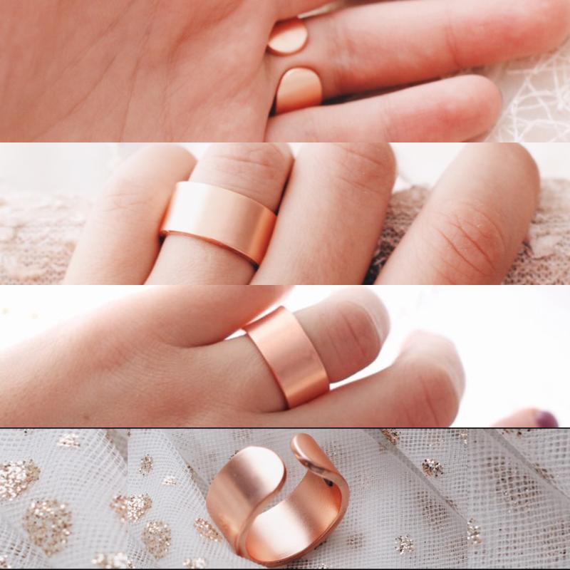 Cluster Rings Adjustable Copper Magnetic Health Energy Metal Open Cuff Ring Man 9mm Arthritis Matte Finger For Men Christmas Gift