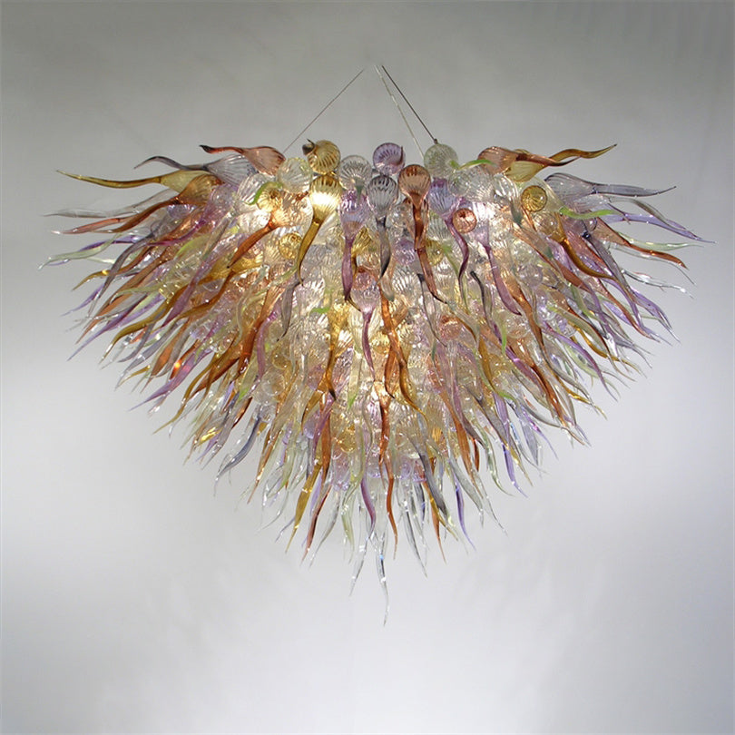 Modern Lamps Creative Crystal Chandelier Living Room Colorful Hand Blown Glass Chandeliers 100*80cm for Hotel office Home Bedroom Decoration LED Bul