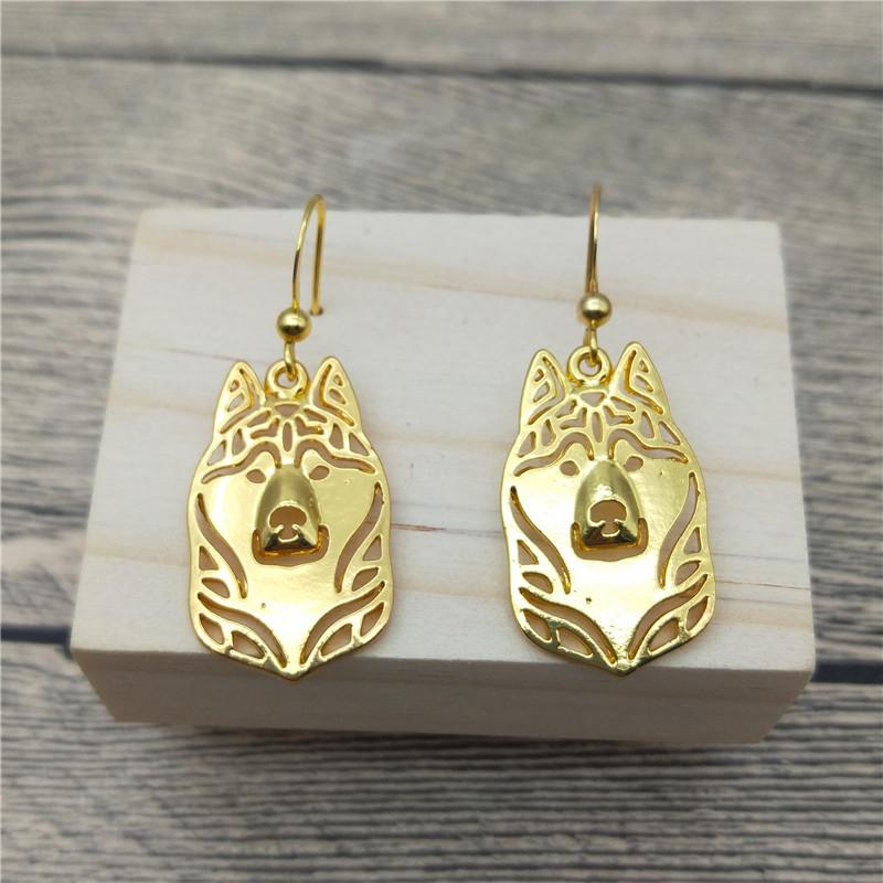 Dangle & Chandelier Siberian Husky Drop Earrings Trendy Style Fashion Pet Dog Women Jewellery