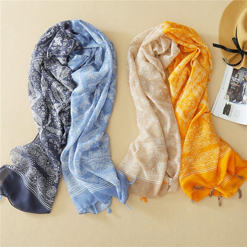 Scarves Classic National Wind Diamond Printed Cotton Scarf Oversized Warm Wild Shawl Dual-Use Female