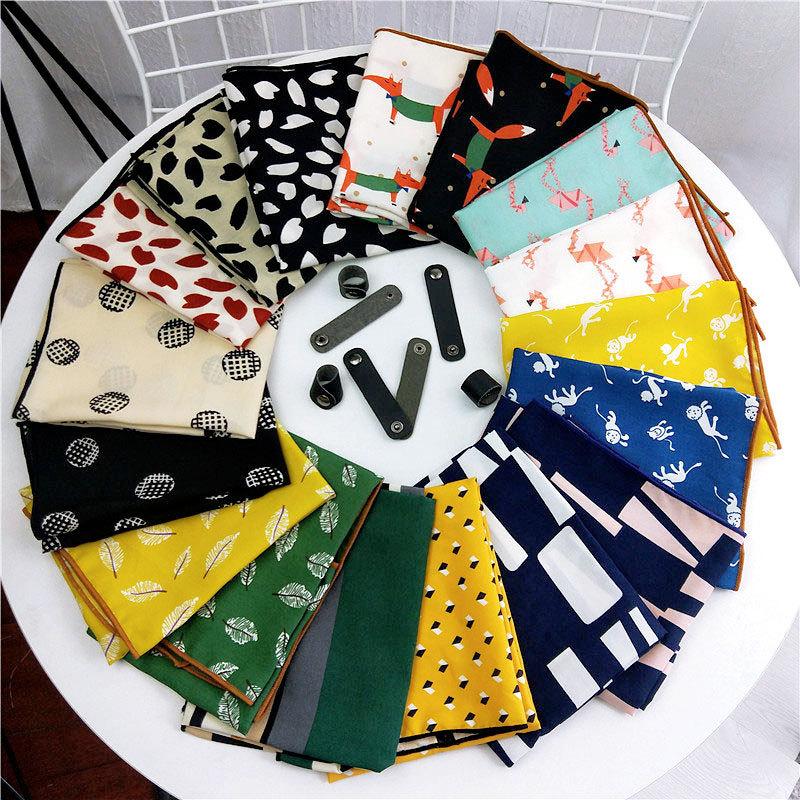 Scarves Choic Chiffon 50X50CM Autumn Animal Printed Thick Women Neck Female Korean Decorative Multipurpose Girls Headbands
