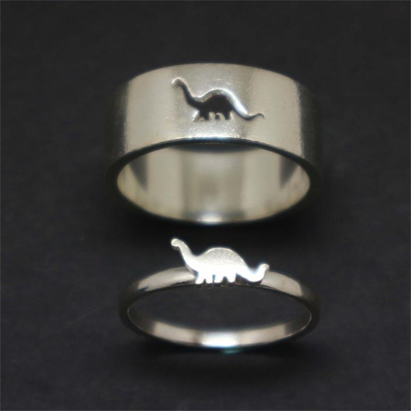 Wedding Rings Cute Little Dinosaur Couples Thin Ring Wide Fashion Simple Engagement Jewelry Statement Women Sweetheart Gift