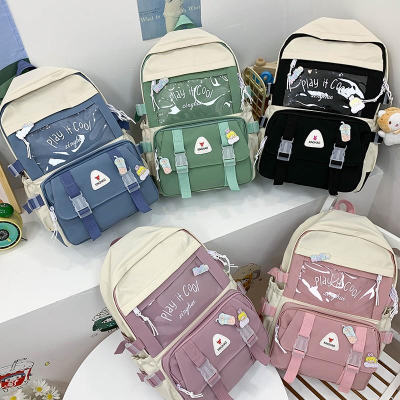 School Bags 2021 Fashion Women&#039;s Backpack Kawaii For Teenager Girls Student Schoolbag Nylon Waterproof Travel Backpacks