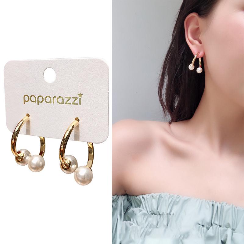 Hoop & Huggie C Shape Pearl Earrings For Women Teens Girls Temperament Elegant Style Earring Hoops Wedding Party Fashion Jewelry Gifts