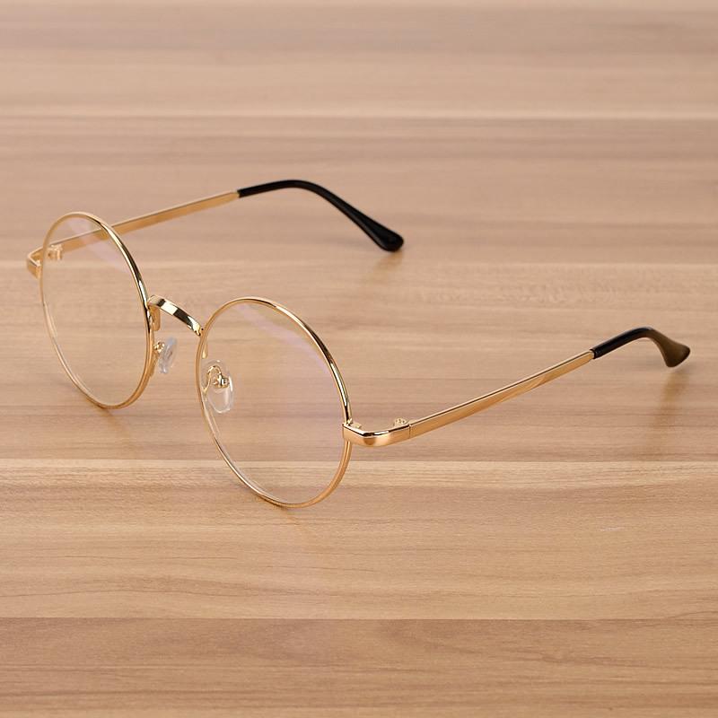 Fashion Sunglasses Frames Retro Round Optical Glasses Anti Blu-Rays Computer Gaming Eyewear For Women Men Oversized Metal Frame Clear Lens E