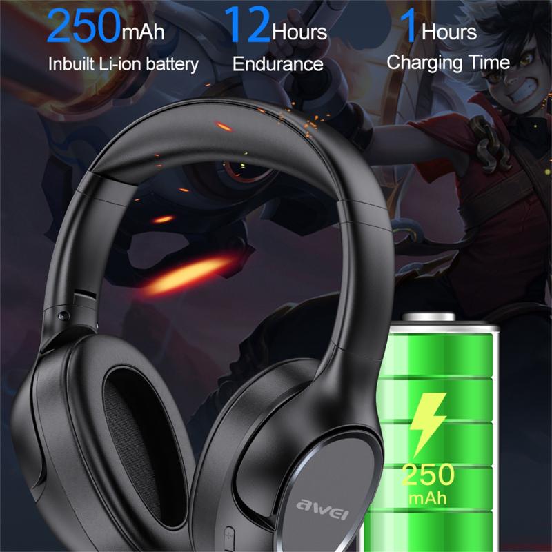 Headphones & Earphones High Quality AWEI Bluetooth Wireless Supra-Aural Earmuff Headset Stereo Computer Games