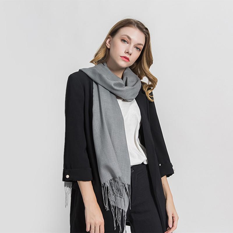 Scarves Foulard Scarf Designer Tassel Long Section Ladies Shawl Cashmere Women Set Luxury Fashion Pure Color