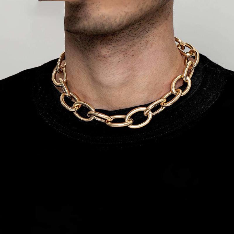 Pendant Necklaces High Quality Exaggerated Metal Thick Chain Necklace Collier Women Goth Punk Fashion Heavy Chunky Choker Female Jewelry