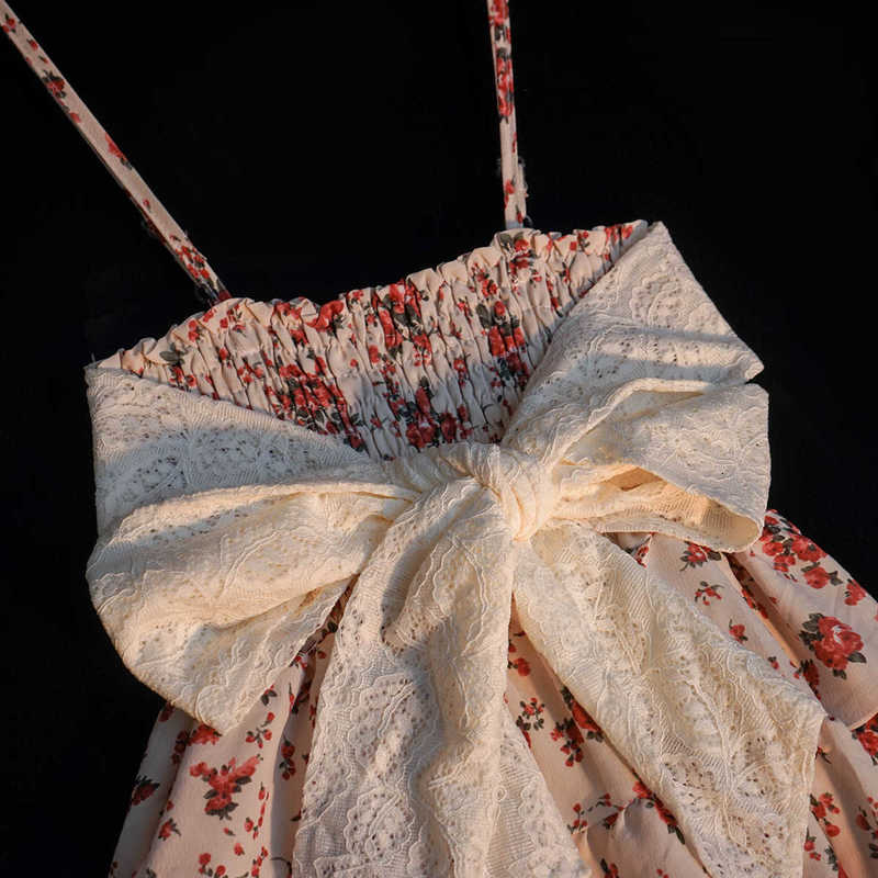 Tsukawa Junichi - Ancient Vintage Summer Pink Sling Skirt, Female, Salt, Sweet, Broken Flower Drs.