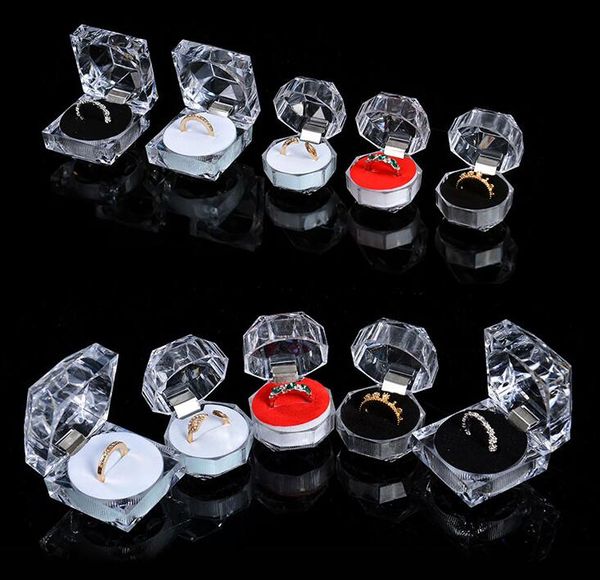 10pc-lot 6style Acrylic ring box Female mannequin Wedding transparent crystal Earring Trinket Gift packaging jewelry display B065