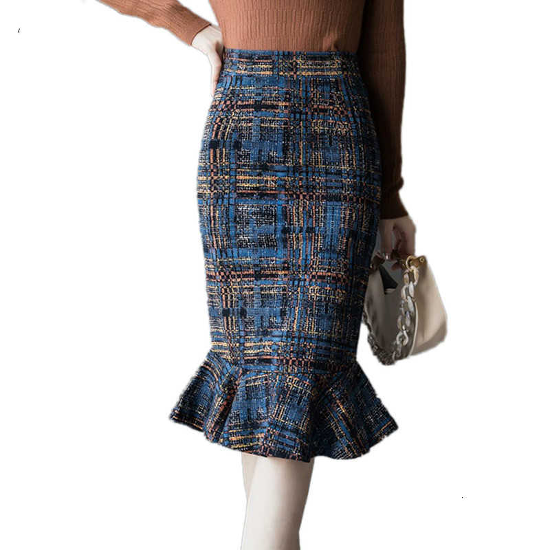 Two Piece Dress Brand Fashion Printed Women Skirts Elegant Casual Mermaid Skirt Office Lady Ruffles Package Hip OL Plus Size S-5XL