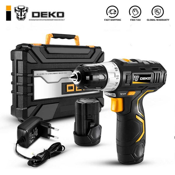 12V Cordless Drill Max Electric Screwdriver DC Lithium-Ion Battery 3-8-Inch 2-Speed 32-N.m 18+1 Torque LED Power Tool 210719