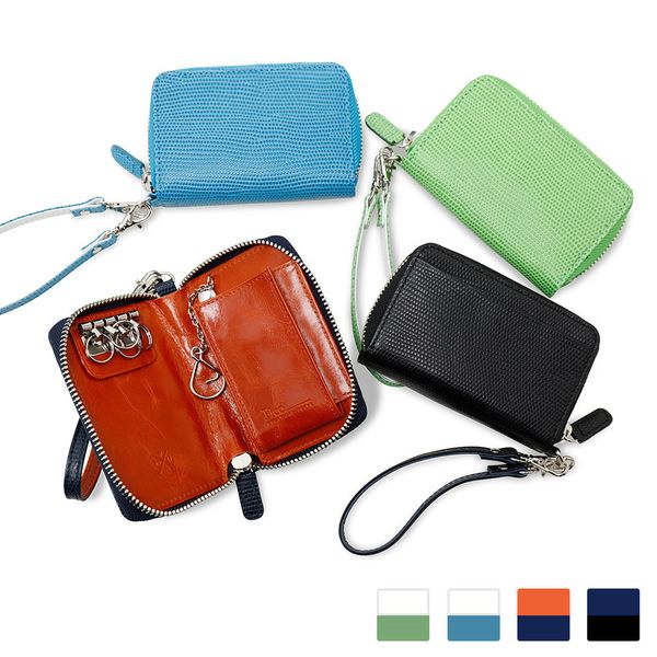 Key Packet Japanese Leather Wrist with Portable Key Case Multi Function Zipper Ball Grain Cow Coin