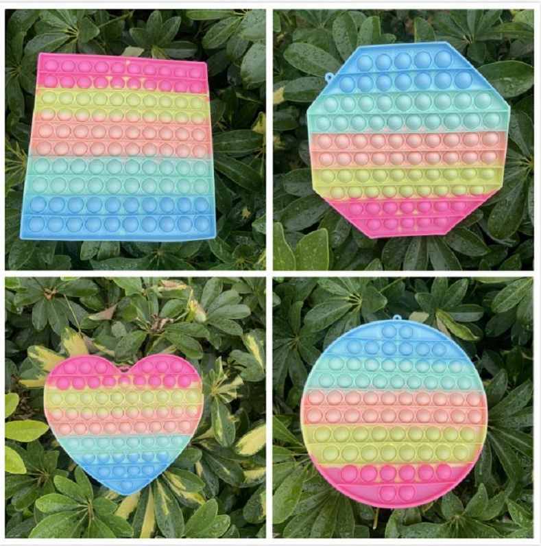 Big size 20CM Rainbow Funny It Fidget Toy Antistress Toys For Adult Children Push Bubble Sensory Autism Special Needs Anxiety Stress Gifts HJ09