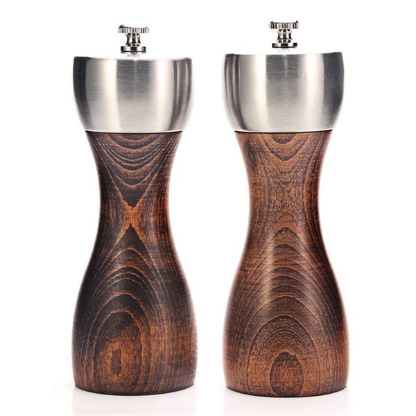 Wood Salt and Pepper Grinder - Wooden Mills, Gourmet Precision Mechanisms Premium Sea & Peppercorns 210611