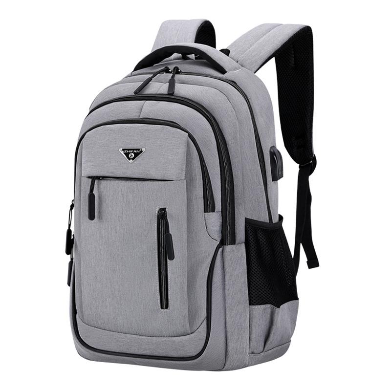 Backpack Multifunctional Computer Men Solid Oxford School Bags Big Capacity 15.6 Inch -17.3 Laptop Bag College Student Backpacks