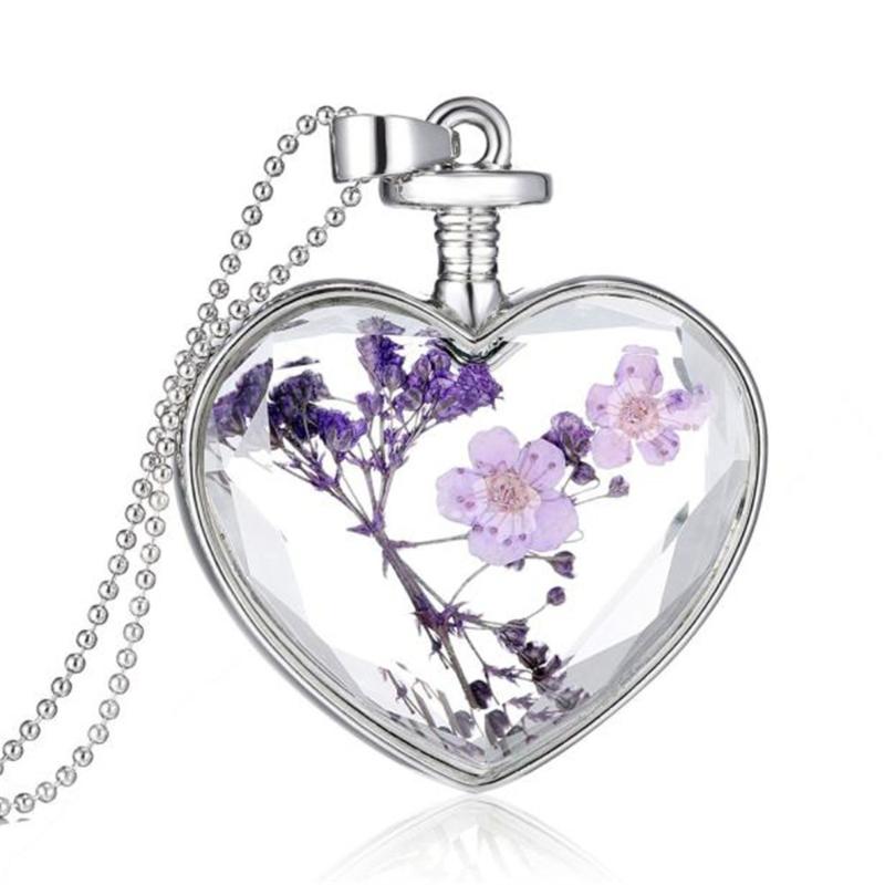Pendant Necklaces Jewelry Creative Lavender Romantic Heart Necklace Ladies Exquisite Handmade Gift Festival Choker Lucky