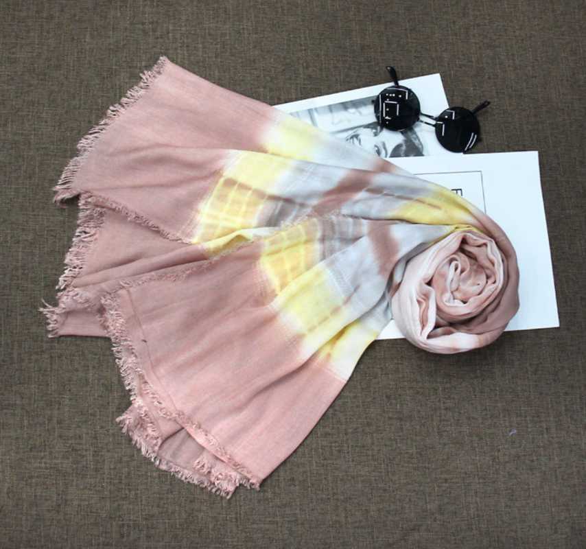 Scarves Beach Hijab Shawls And Wraps Tie Dye Large Size Women Scarf Summer Fashion Female Designer Brand Bikini Cover Ups