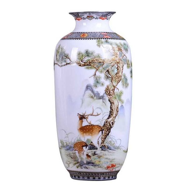 Jingdezhen Ceramic Vase Vintage Chinese Style Animal Vase Fine Smooth Surface Home Decoration Furnishing Articles A610 210623