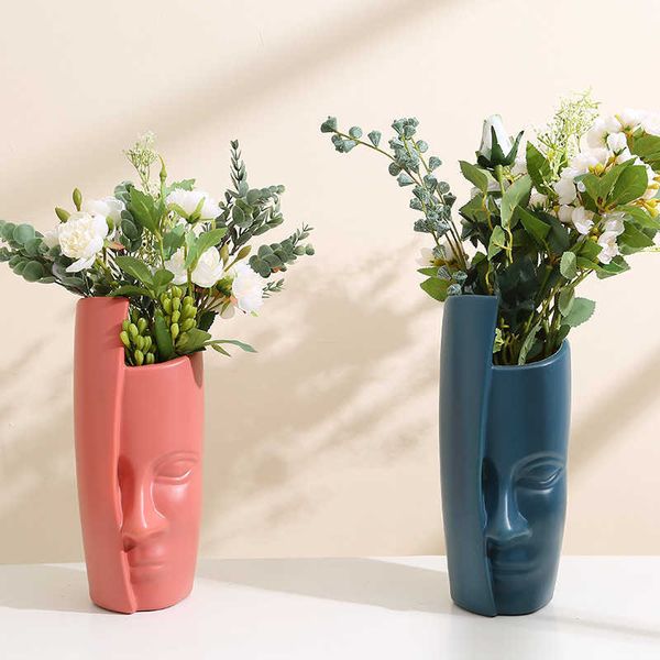 European Style Vase Decoration Home Decoration Anti-ceramic Plastic Vase Unbroken Wedding Hydroponic Flower Arrangement Modern 210623