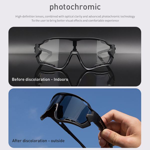 Sunglasses Brand Photochromic Outdoor Sports Mountain Bike Bicycle Riding Cycling Glasses Eyewear Gafas Ciclismo 1 Lens