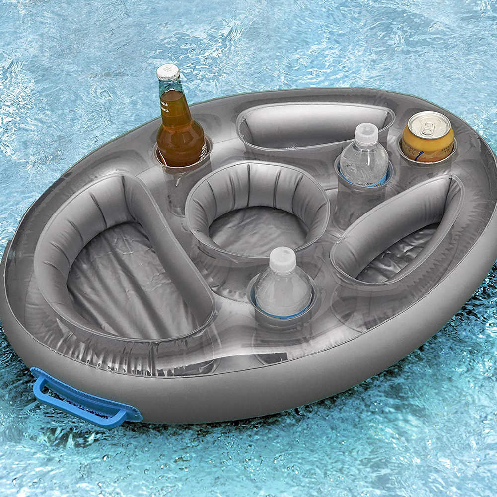 Summer Iatable Float Beer Tray Party Bucket Cup Holder Water Play Pool Drinking Cooler Table for Swimming Bar Free shipping