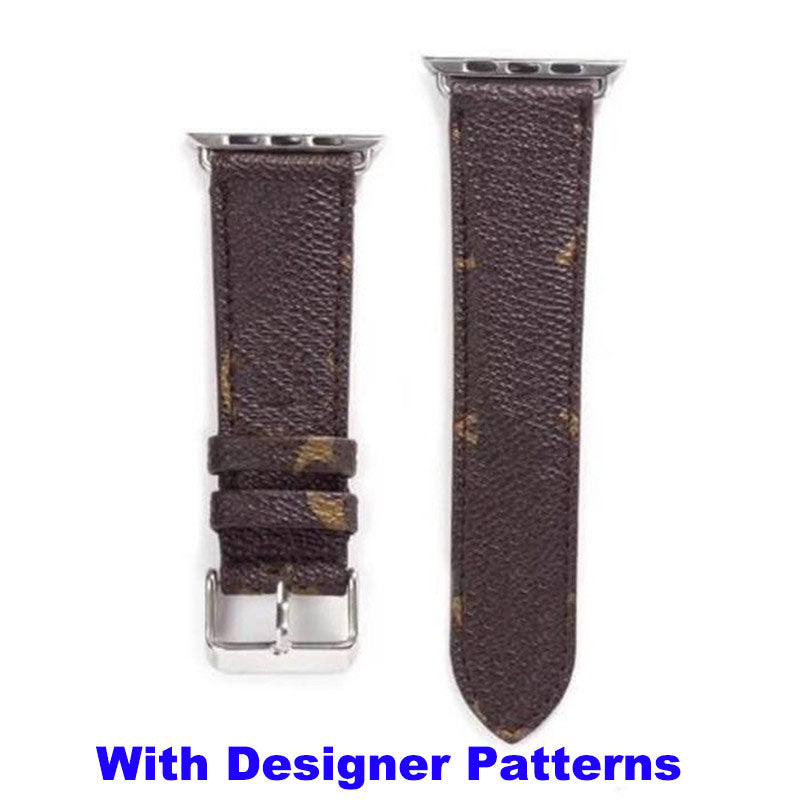 Fashion Designer smart watch Straps For apple watch band Series 1 2 3 4 5 6 38mm 40mm 42mm 44mm PU leather SmartWatches Strap Replacement With Adapt